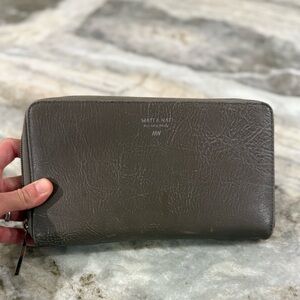 Matt & Nat grey thick Wallet Slim Zippered Design